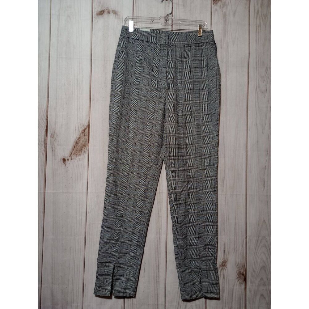 Prologue Plaid High Rise Stretch Trousers Size 10‎ Grey Blue